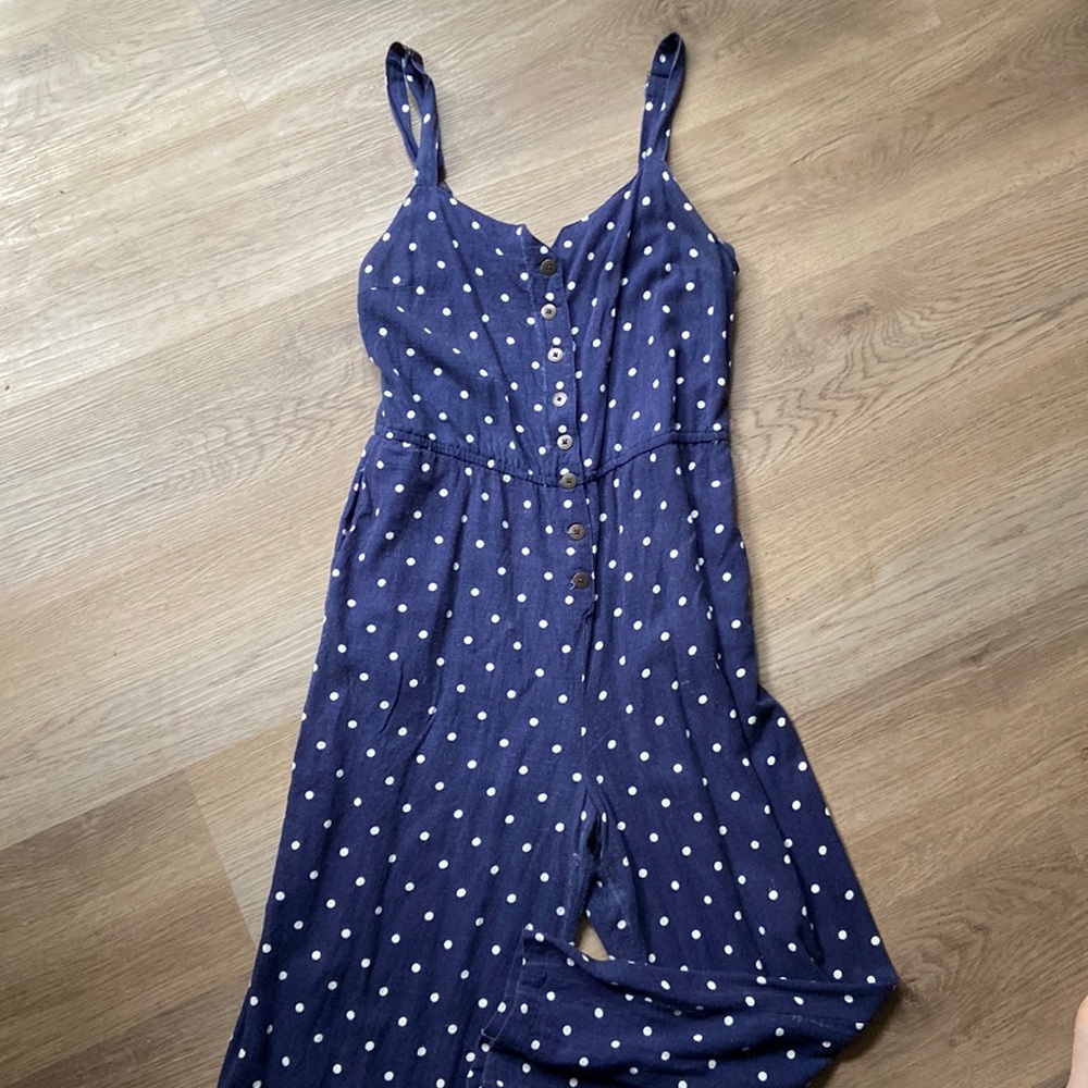 Navy and White Polka Dot ModCloth Romper